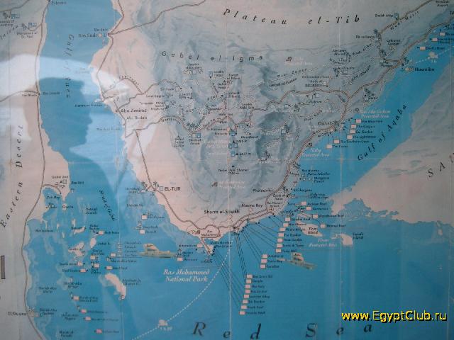 Подробная Карта Синайского Полуострова